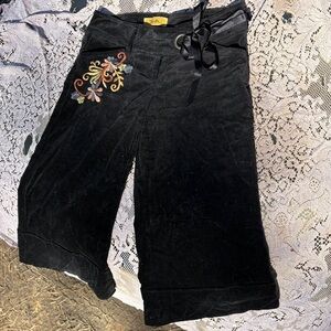 Black Velvet coulettes with Floral Embroidery